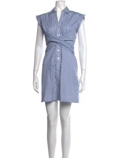 Pre-owned Veronica Beard Striped Mini Dress In Blue/white