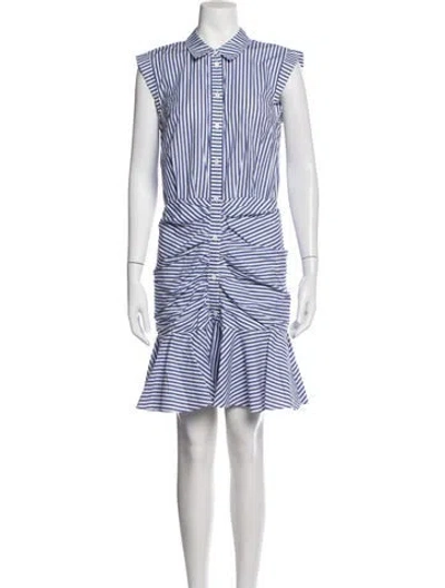 Pre-owned Veronica Beard Striped Mini Dress In Blue/white