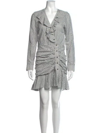 Pre-owned Veronica Beard Striped Mini Dress In Gray