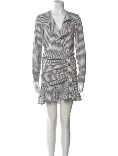 Pre-owned Veronica Beard Striped Mini Dress In Grey