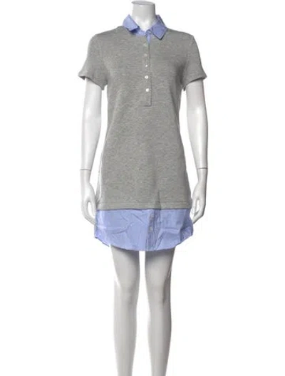 Pre-owned Veronica Beard Striped Mini Dress In Grey/white