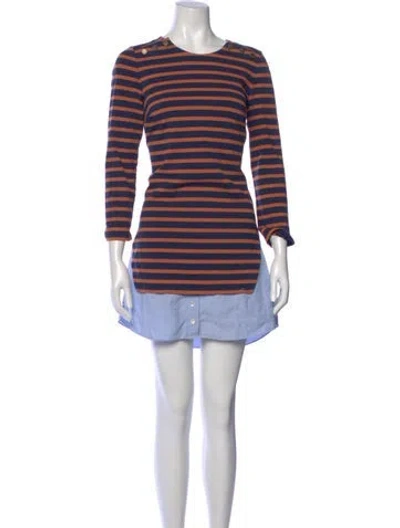 Pre-owned Veronica Beard Striped Mini Dress In Multi