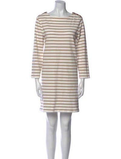 Pre-owned Veronica Beard Striped Mini Dress In Neutral