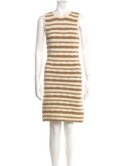 Pre-owned Veronica Beard Striped Mini Dress In Neutral