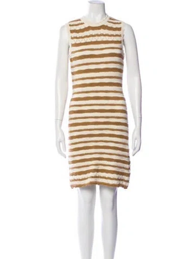 Pre-owned Veronica Beard Striped Mini Dress In Neutral