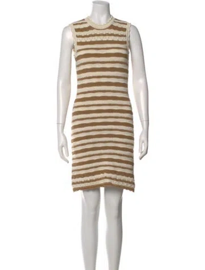 Pre-owned Veronica Beard Striped Mini Dress In Neutral