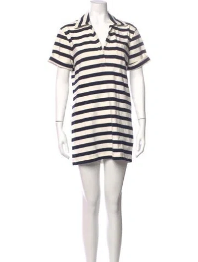 Pre-owned Veronica Beard Striped Mini Dress In Neutral