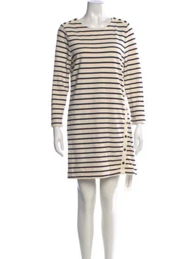 Pre-owned Veronica Beard Striped Mini Dress In Neutral