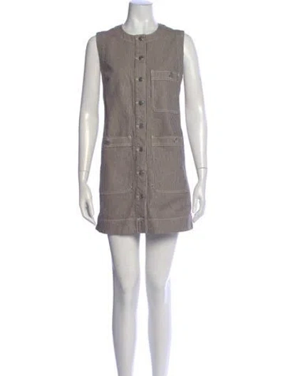 Pre-owned Veronica Beard Striped Mini Dress In Neutral