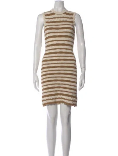 Pre-owned Veronica Beard Striped Mini Dress In Neutral
