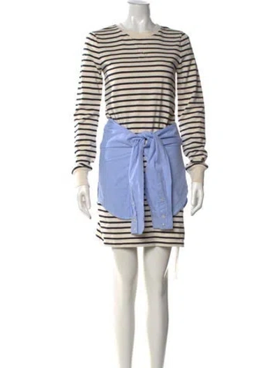 Pre-owned Veronica Beard Striped Mini Dress In Neutral