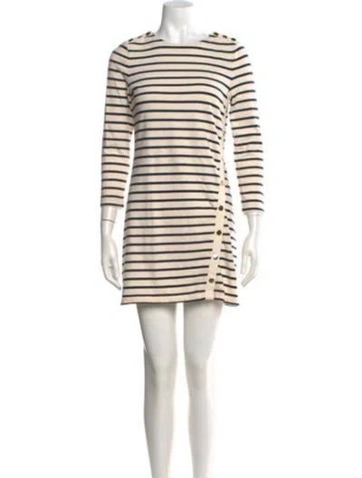 Pre-owned Veronica Beard Striped Mini Dress In Neutral