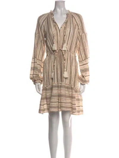 Pre-owned Veronica Beard Striped Mini Dress In Neutral