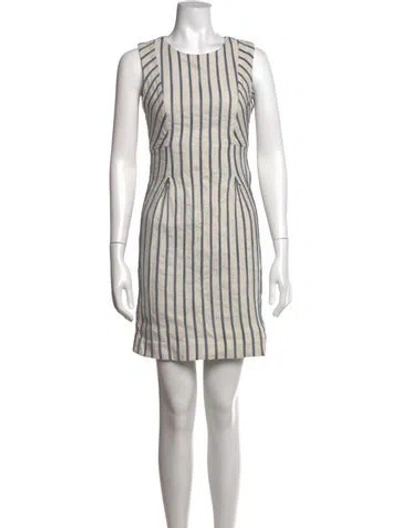 Pre-owned Veronica Beard Striped Mini Dress In Neutral