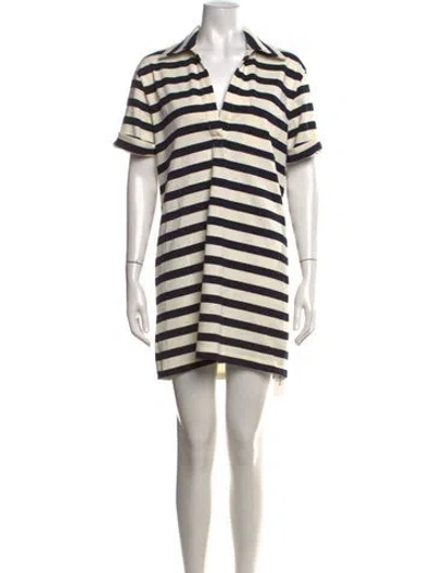 Pre-owned Veronica Beard Striped Mini Dress In Neutrals