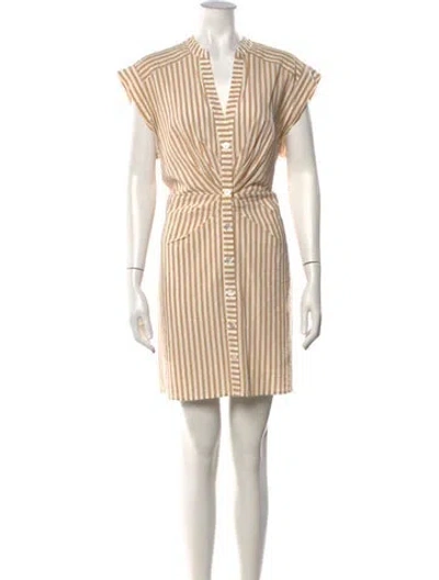 Pre-owned Veronica Beard Striped Mini Dress In Neutrals