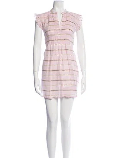 Pre-owned Veronica Beard Striped Mini Dress In Pink