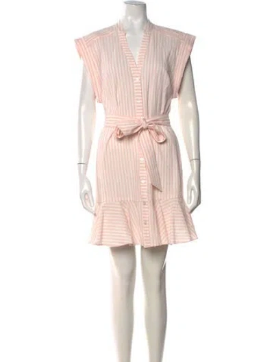Pre-owned Veronica Beard Striped Mini Dress In Pink