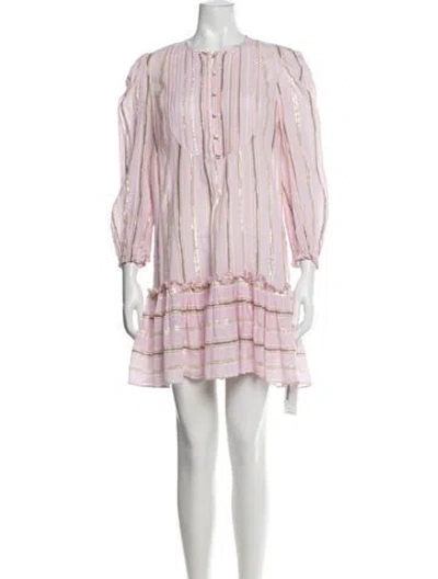 Pre-owned Veronica Beard Striped Mini Dress In Pink