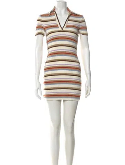 Pre-owned Veronica Beard Striped Mini Dress In Red