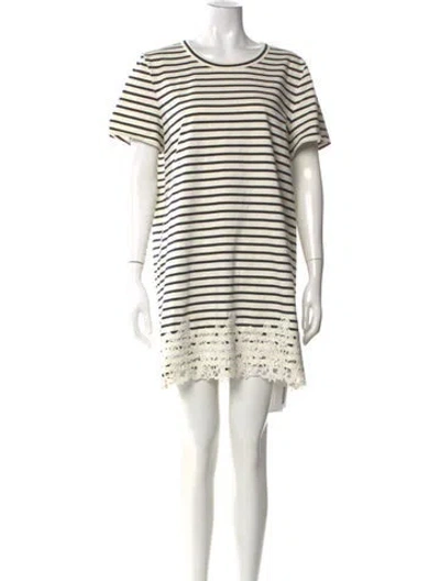 Pre-owned Veronica Beard Striped Mini Dress W/ Tags In Neutral