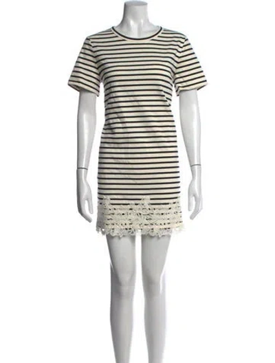 Pre-owned Veronica Beard Striped Mini Dress W/ Tags In Neutral