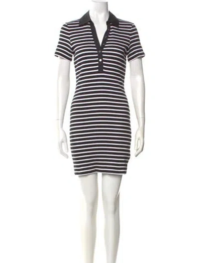 Pre-owned Veronica Beard Striped Mini Dress In White