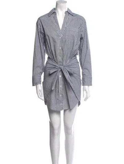 Pre-owned Veronica Beard Striped Mini Dress In White
