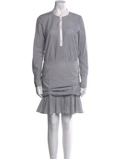 Pre-owned Veronica Beard Striped Mini Dress In White