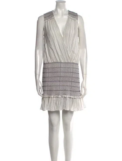 Pre-owned Veronica Beard Striped Mini Dress In White