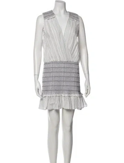 Pre-owned Veronica Beard Striped Mini Dress In White