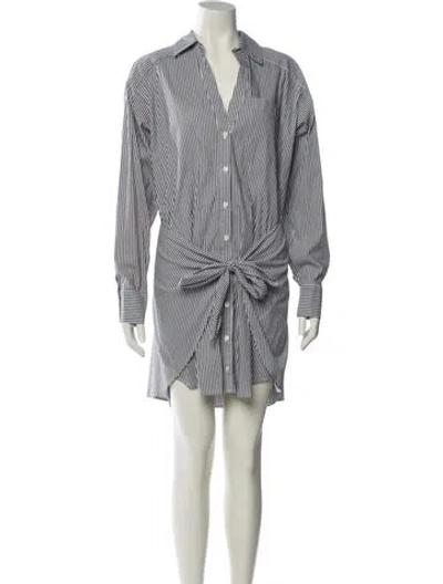 Pre-owned Veronica Beard Striped Mini Dress In White