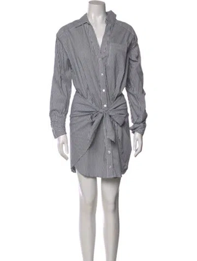 Pre-owned Veronica Beard Striped Mini Dress In White