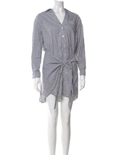 Pre-owned Veronica Beard Striped Mini Dress In White