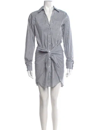 Pre-owned Veronica Beard Striped Mini Dress In White