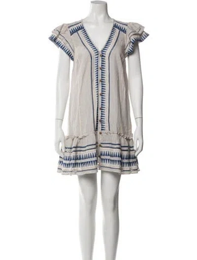Pre-owned Veronica Beard Striped Mini Dress In White