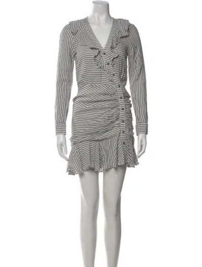 Pre-owned Veronica Beard Striped Mini Dress In White