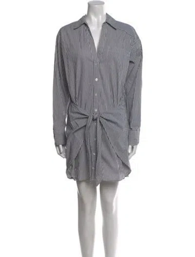 Pre-owned Veronica Beard Striped Mini Dress In White