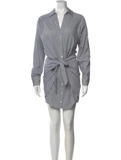 Pre-owned Veronica Beard Striped Mini Dress In White