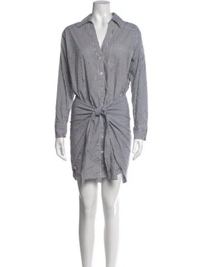 Pre-owned Veronica Beard Striped Mini Dress In White