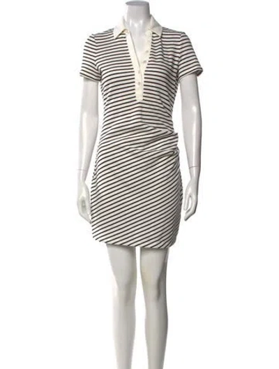 Pre-owned Veronica Beard Striped Mini Dress In White