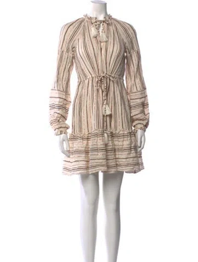 Pre-owned Veronica Beard Striped Mini Dress In White