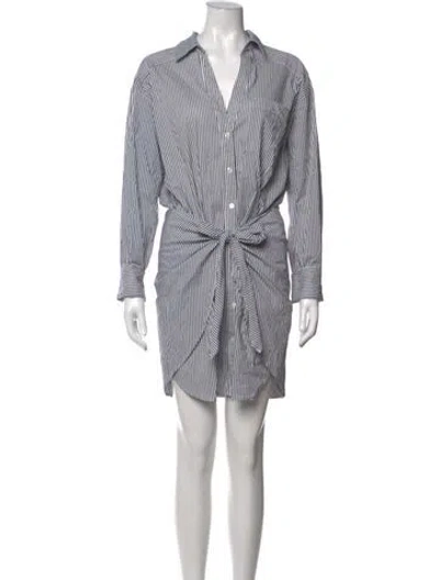 Pre-owned Veronica Beard Striped Mini Dress In White