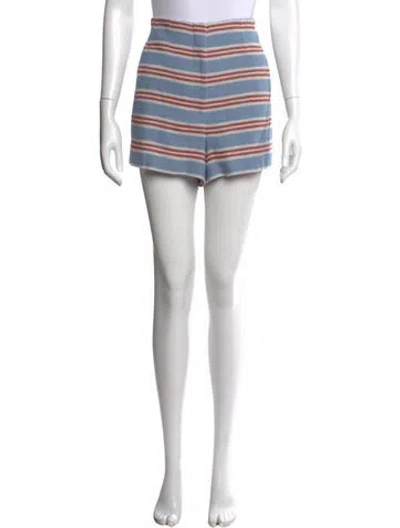 Pre-owned Veronica Beard Striped Mini Shorts In Blue