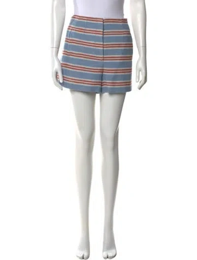 Pre-owned Veronica Beard Striped Mini Shorts In Blue