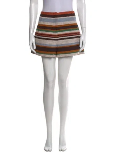 Pre-owned Veronica Beard Striped Mini Shorts In Brown
