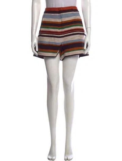 Pre-owned Veronica Beard Striped Mini Shorts In Brown