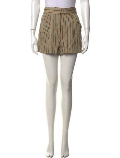 Pre-owned Veronica Beard Striped Mini Shorts In Green