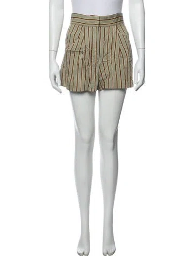 Pre-owned Veronica Beard Striped Mini Shorts In Green