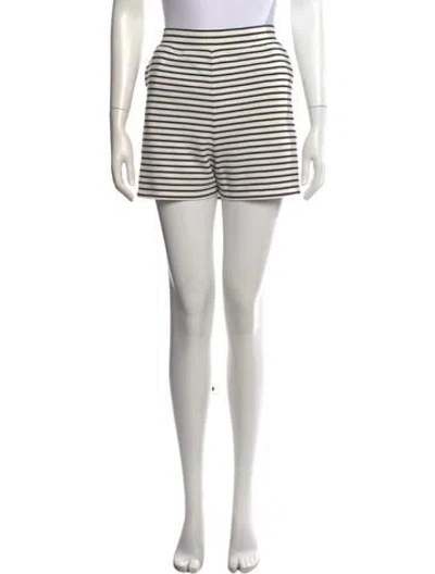 Pre-owned Veronica Beard Striped Mini Shorts In Grey/white